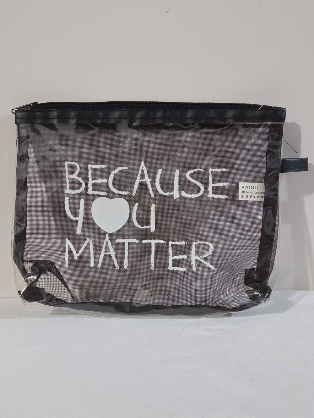 Because You Matter black mesh bag